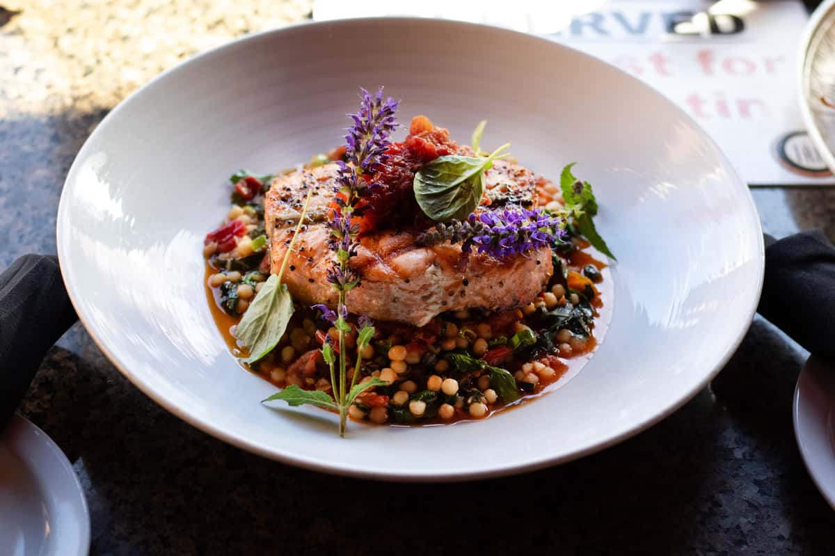 grilled salmon dish