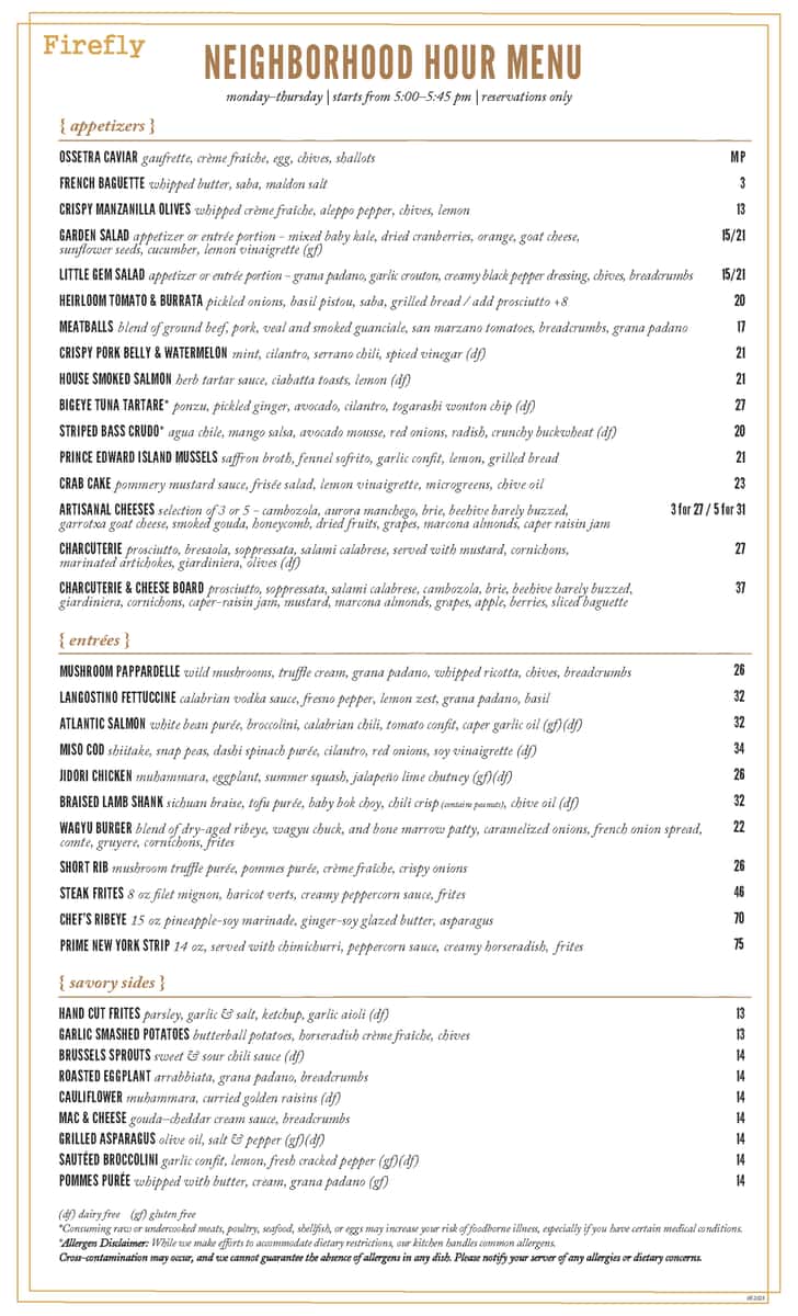 neighborhood hour menu