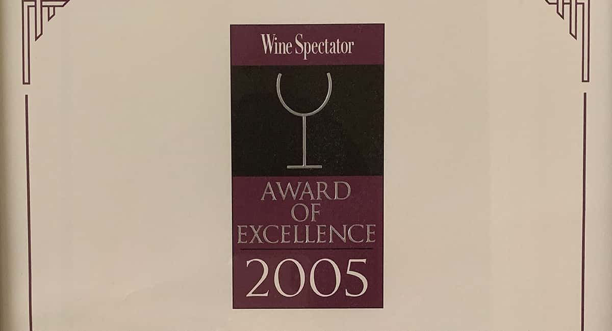 Wine Spectator award
