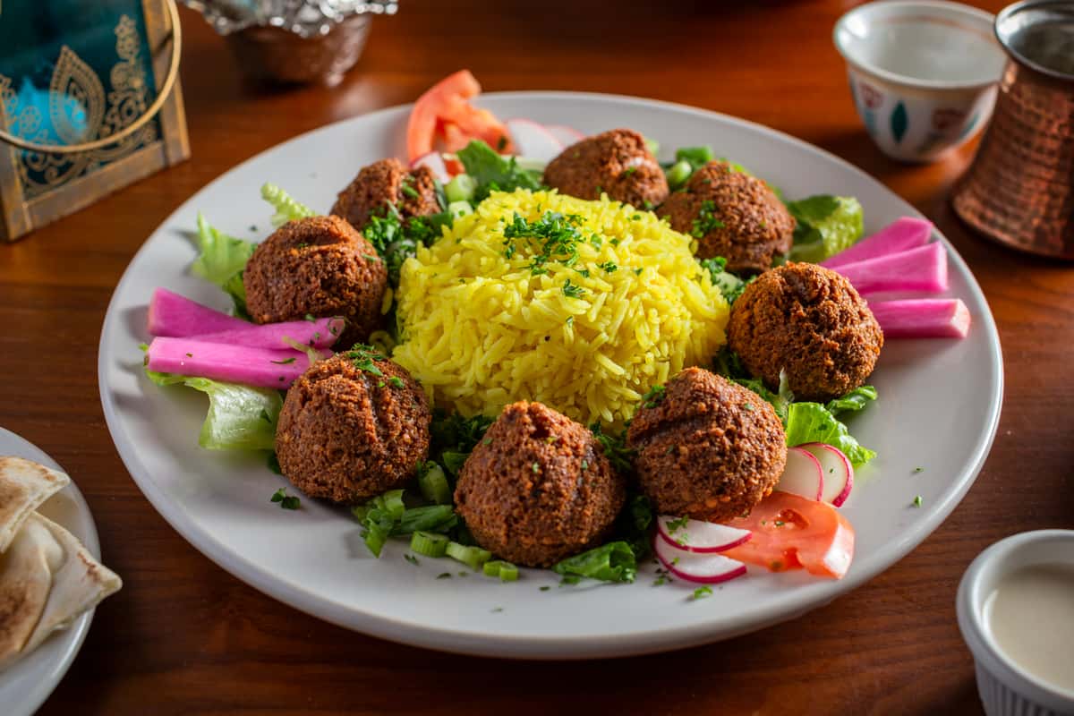 Falafel Dinner Plate (Vegetarian Delight) - Dinner Menu - Cedar Palace -  Middle Eastern Restaurant in Chicago, IL