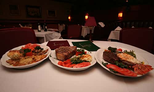 three plates of food
