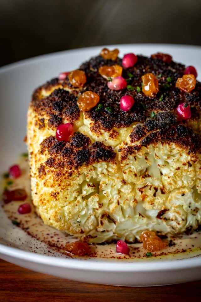 Cauliflower With Tahini Sauce Roast Whole Cauliflower In Oven