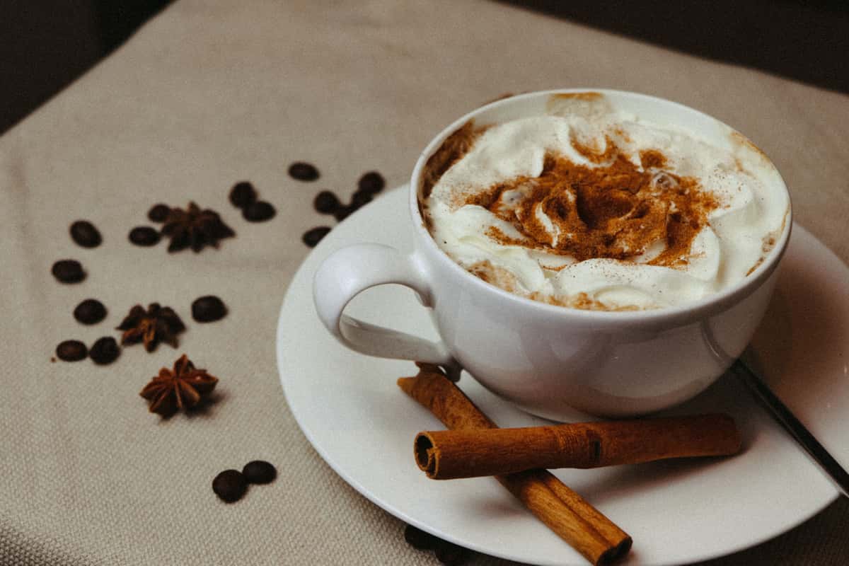 coffee latte with cinnamon