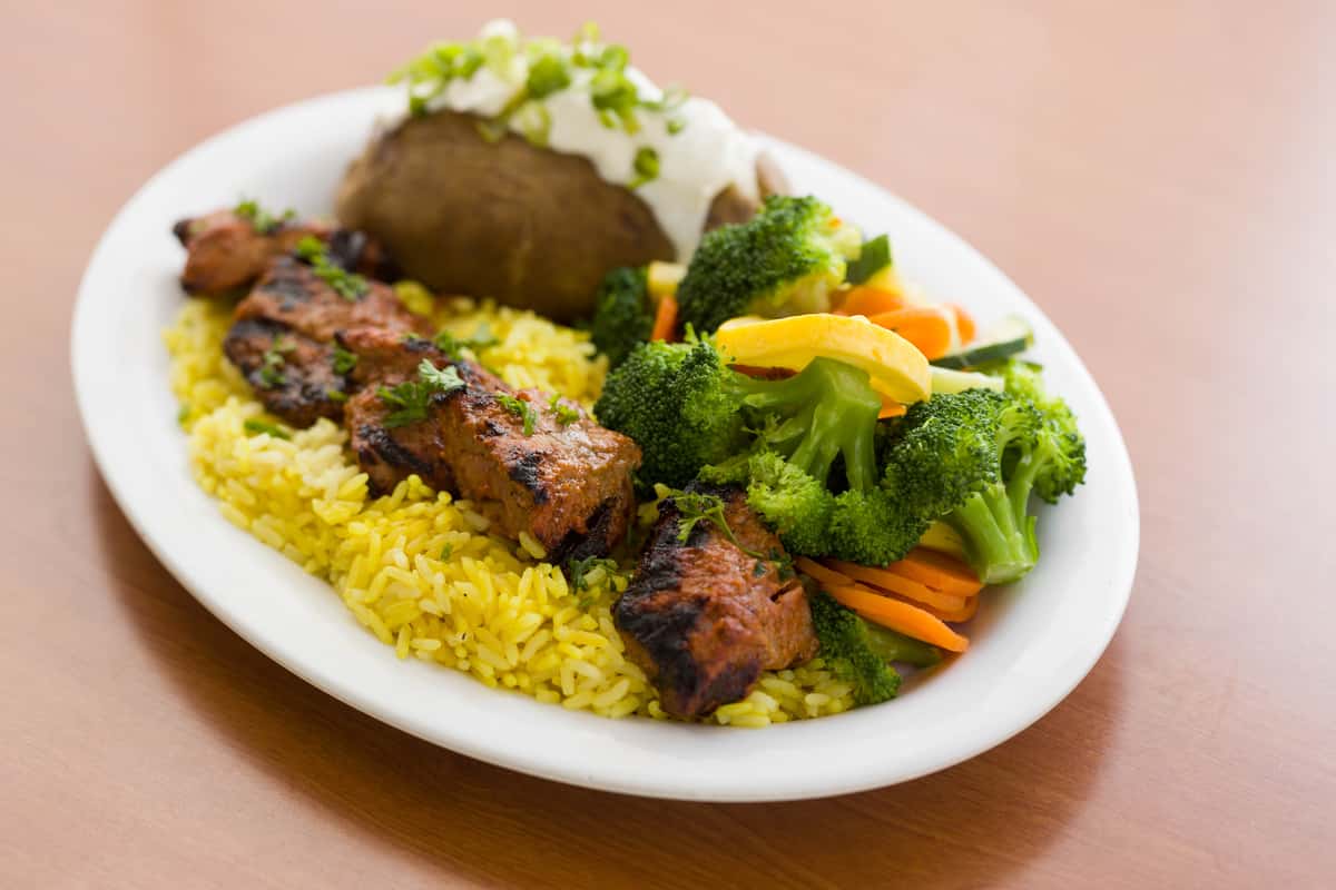 steak skewer at chicken dijon