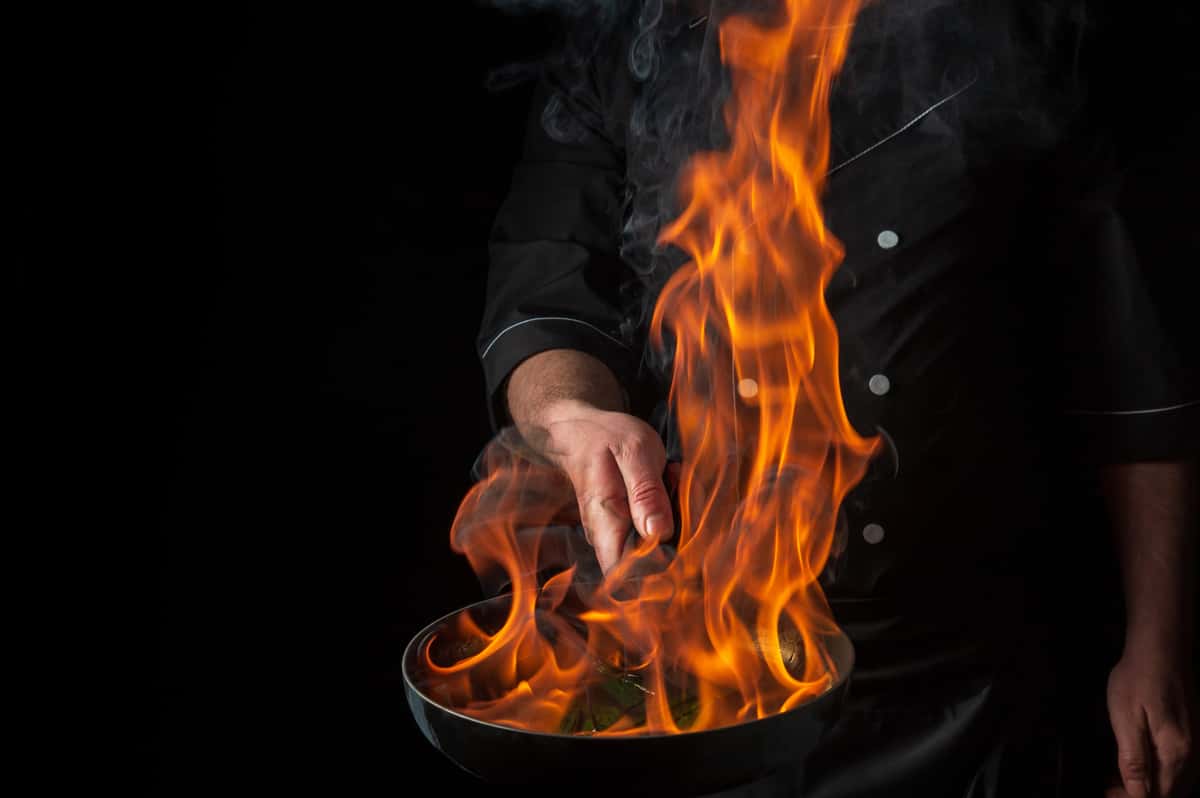 Pan on fire