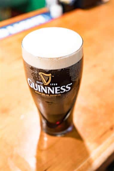 beer in a guinness glass
