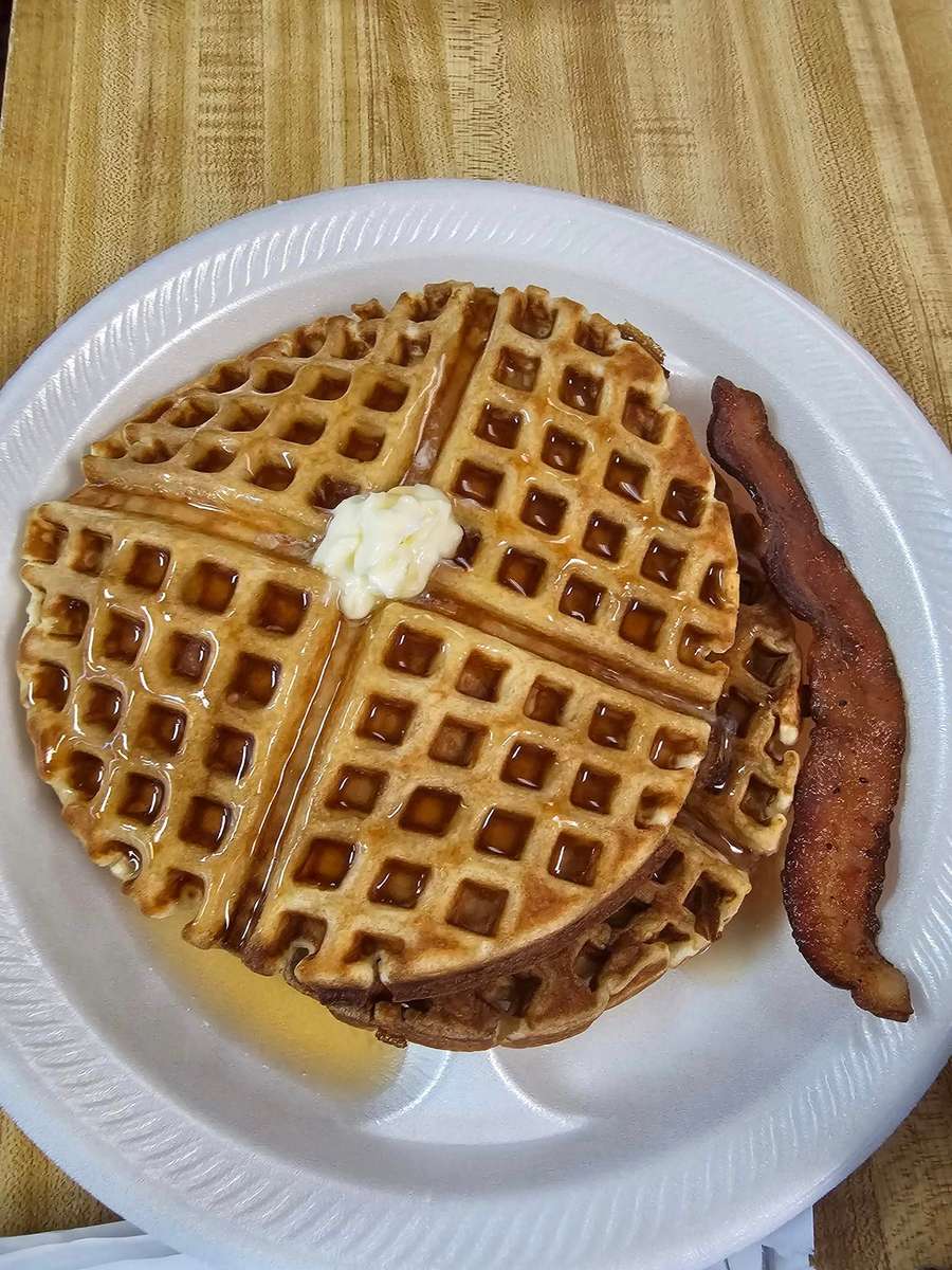 waffles and bacon