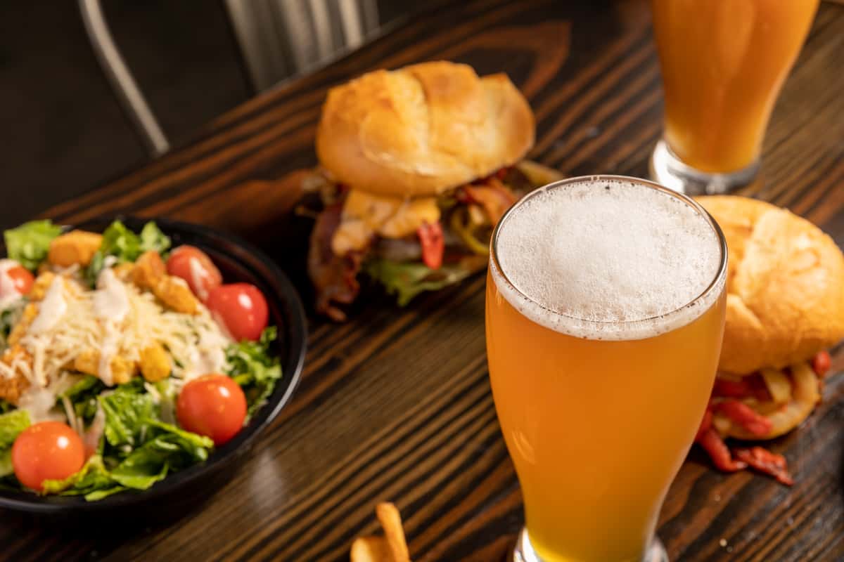 burgers with beer