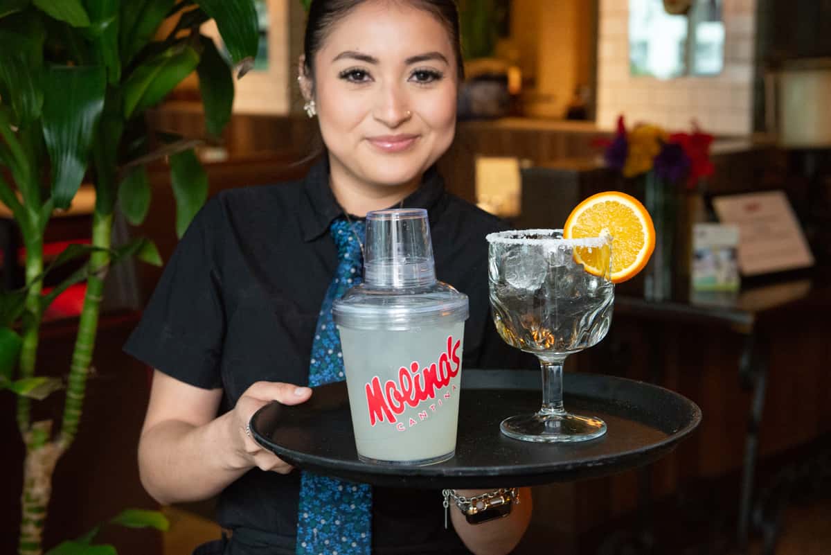 Server Marverly with our Shaker Margarita
