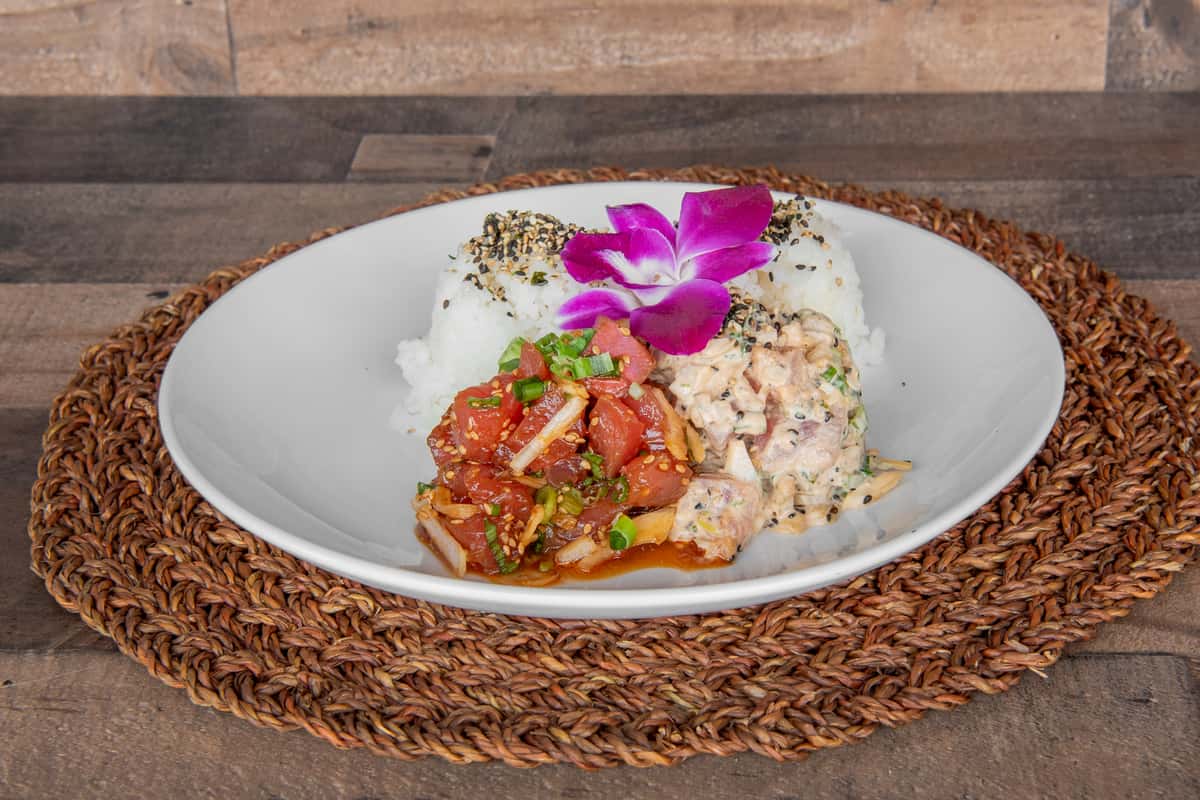 Poke bowl served at Kalei's Kitchenette Hawaiian cuisine restaurant in San Diego