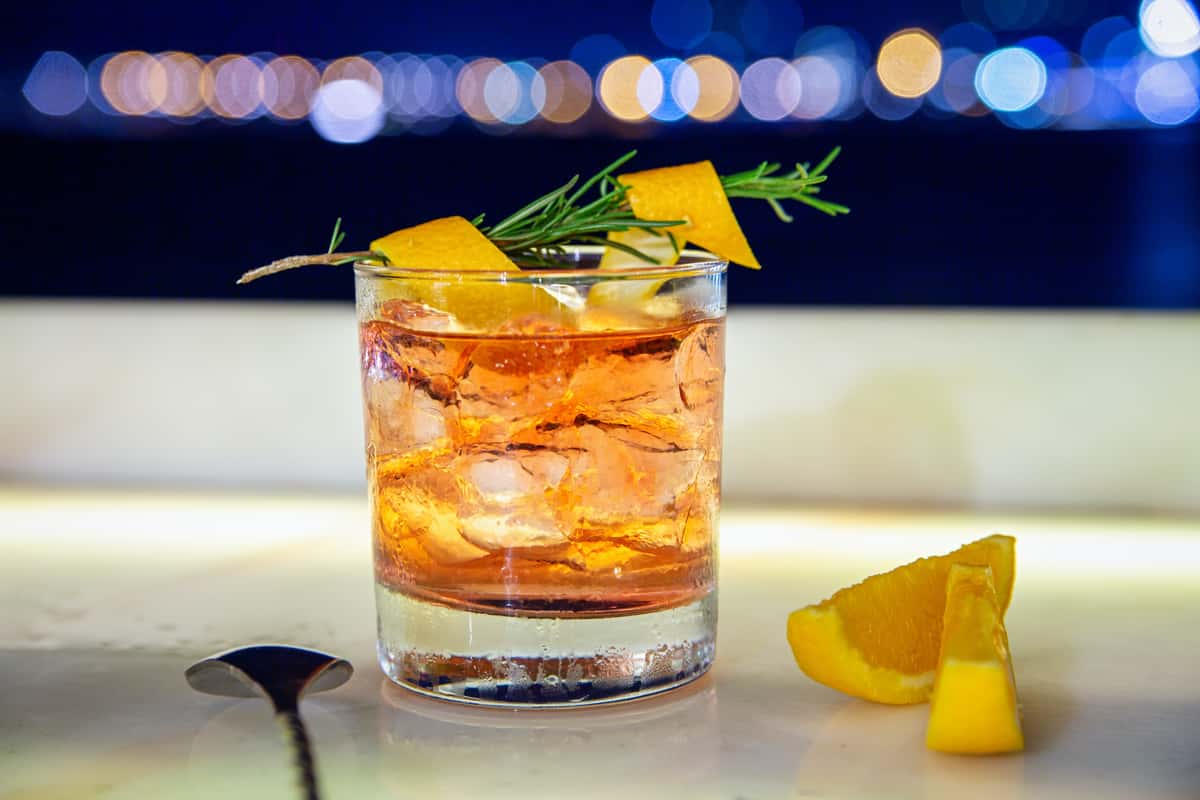 orange peel and thyme cocktail