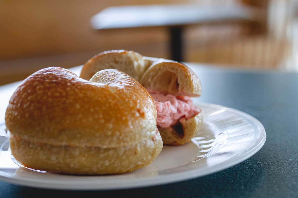 Plain Bagel with Cream Cheese Regular Menu Bagel Bakery Cafe