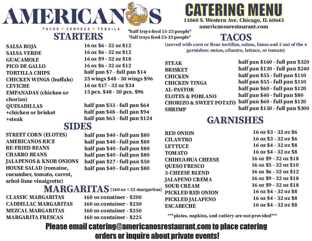 Catering Menu