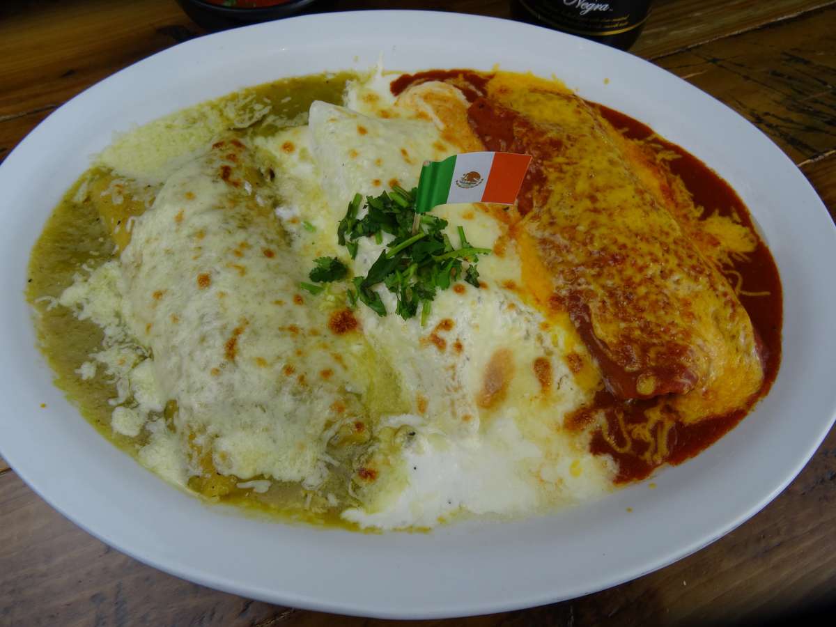 Bandera Enchilada Platter GUTIERREZ TEXMEX MENU Gutierrez Mexican