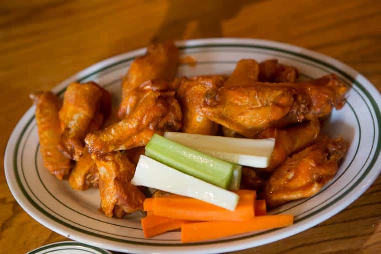 wings with carrots and celery