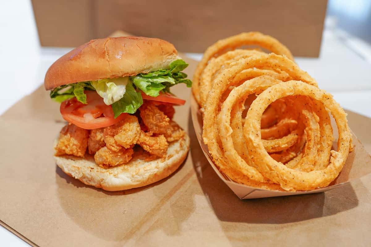 PoBoy and onion rings