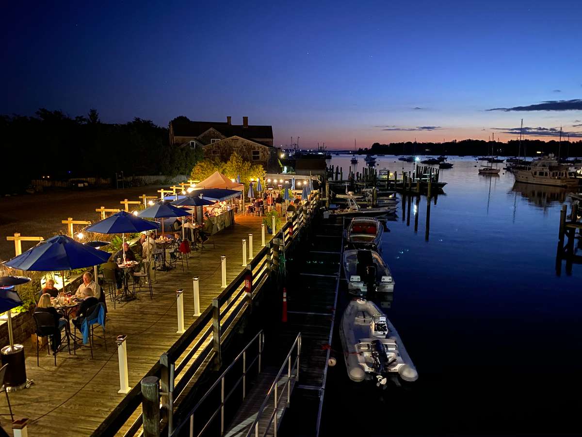 boats at dusk