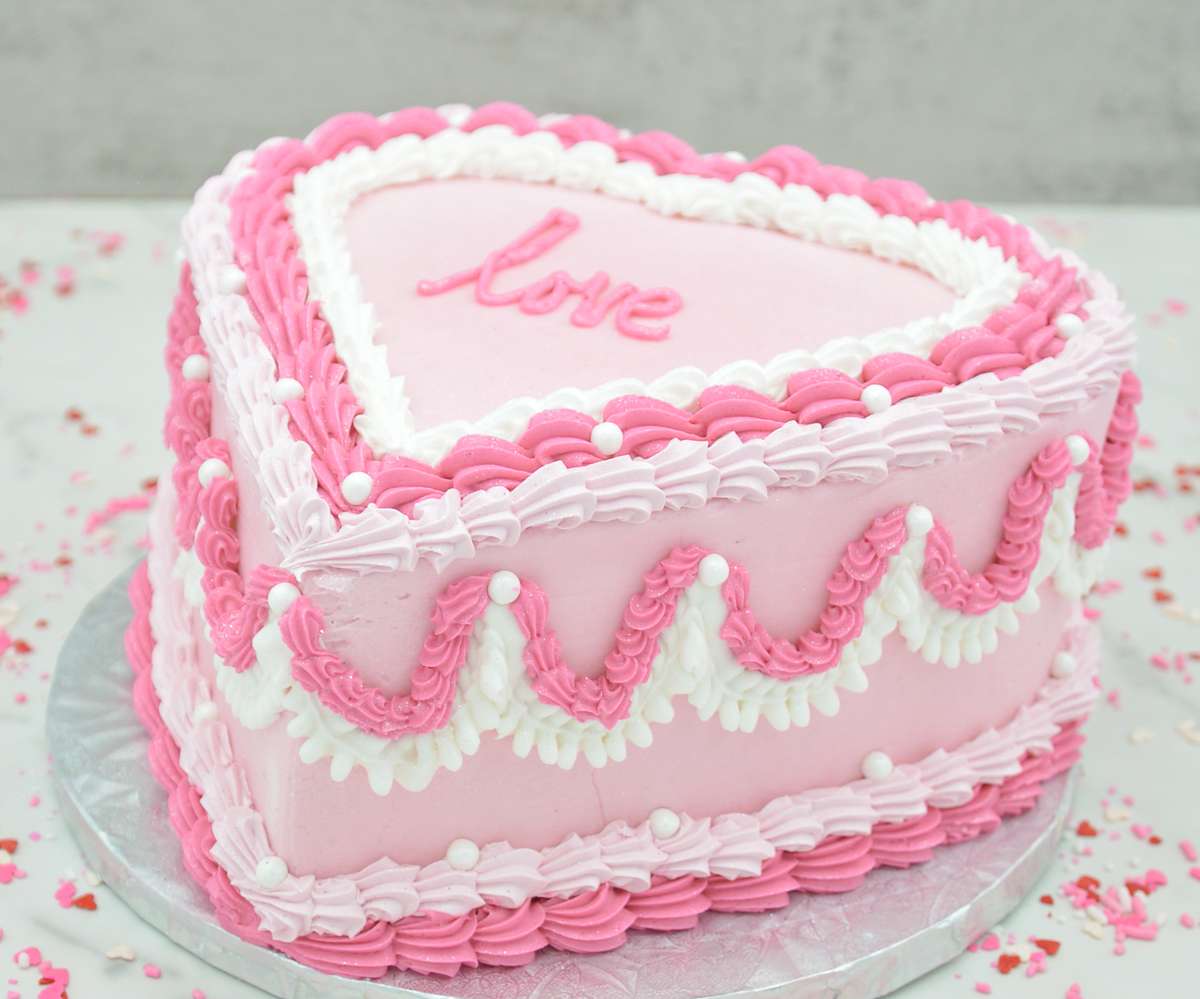 Vintage Heart Cake Next-day Delivery in Los Angeles & Nearby