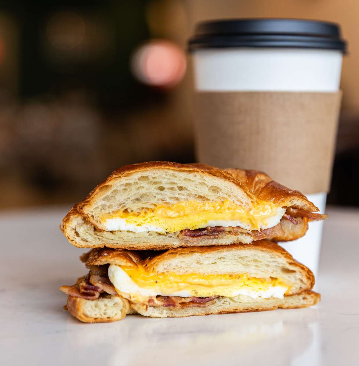 Bacon Egg Cheese Croissant & Coffee