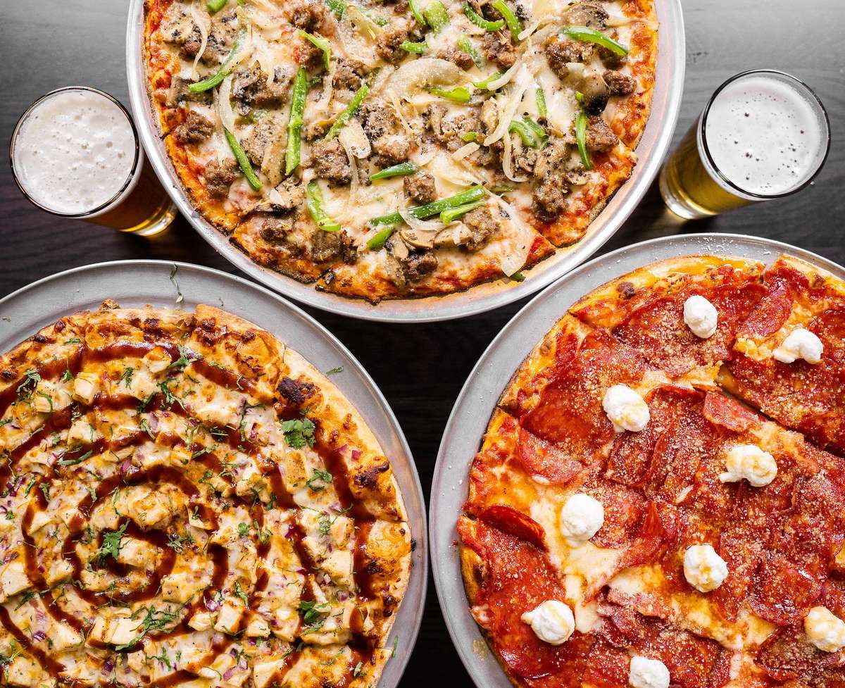 variety of pizzas