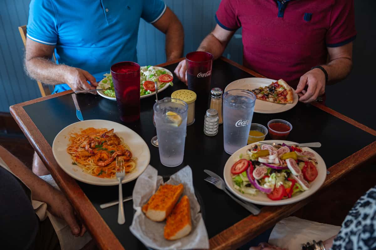 family dining together
