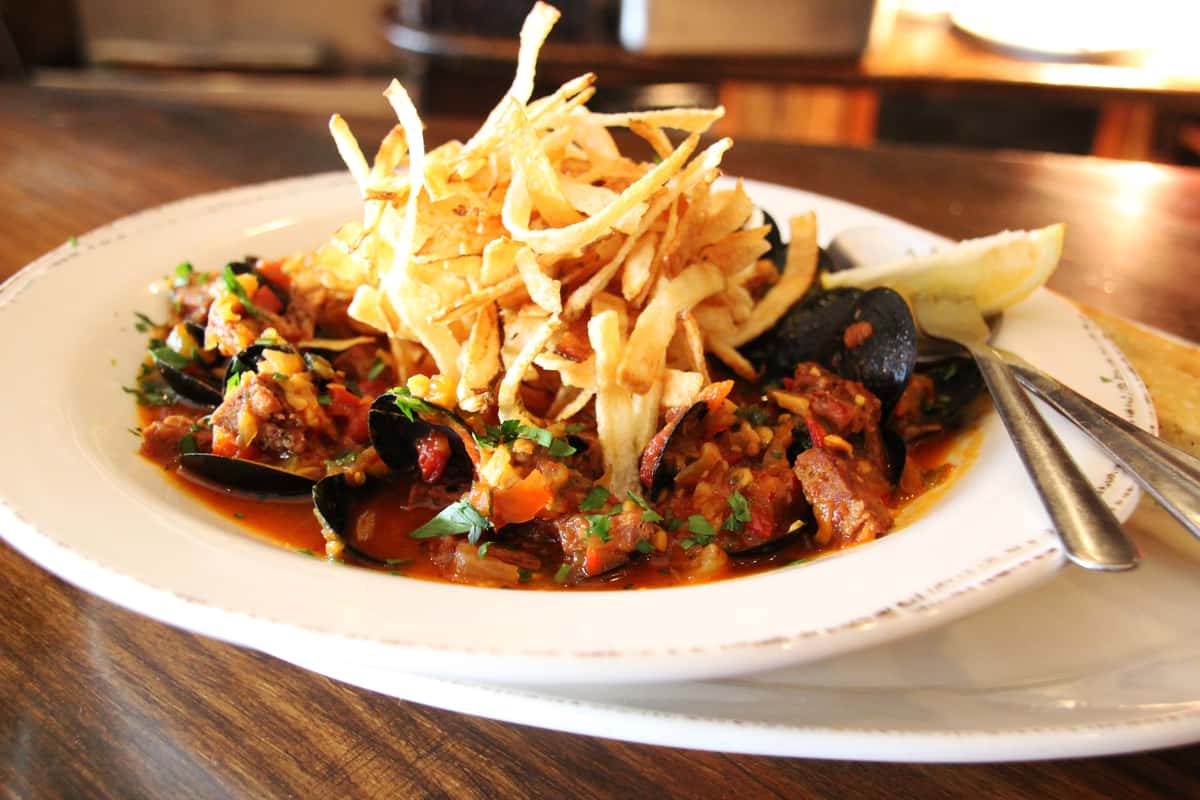 Saffron Chorizo Mussels
