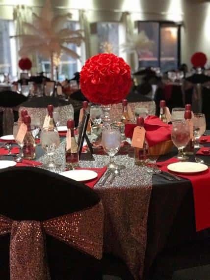 Table setup for wedding