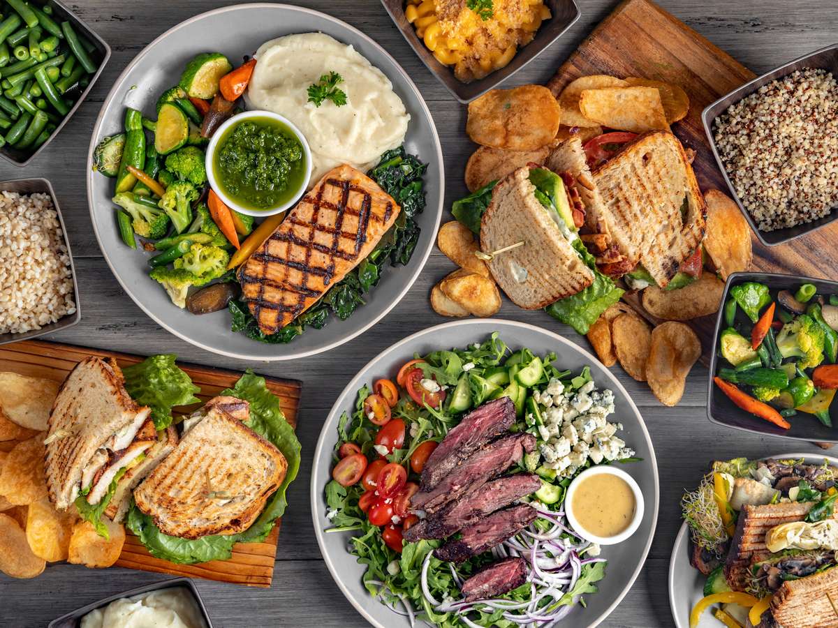 spread of menu items