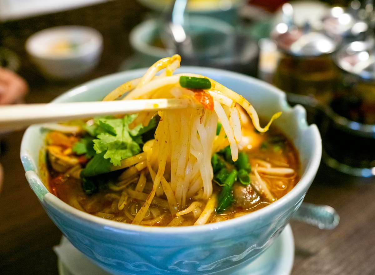 Thai Noodle Soup with Fresh Herbs