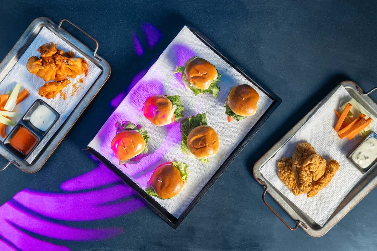 sliders on tray