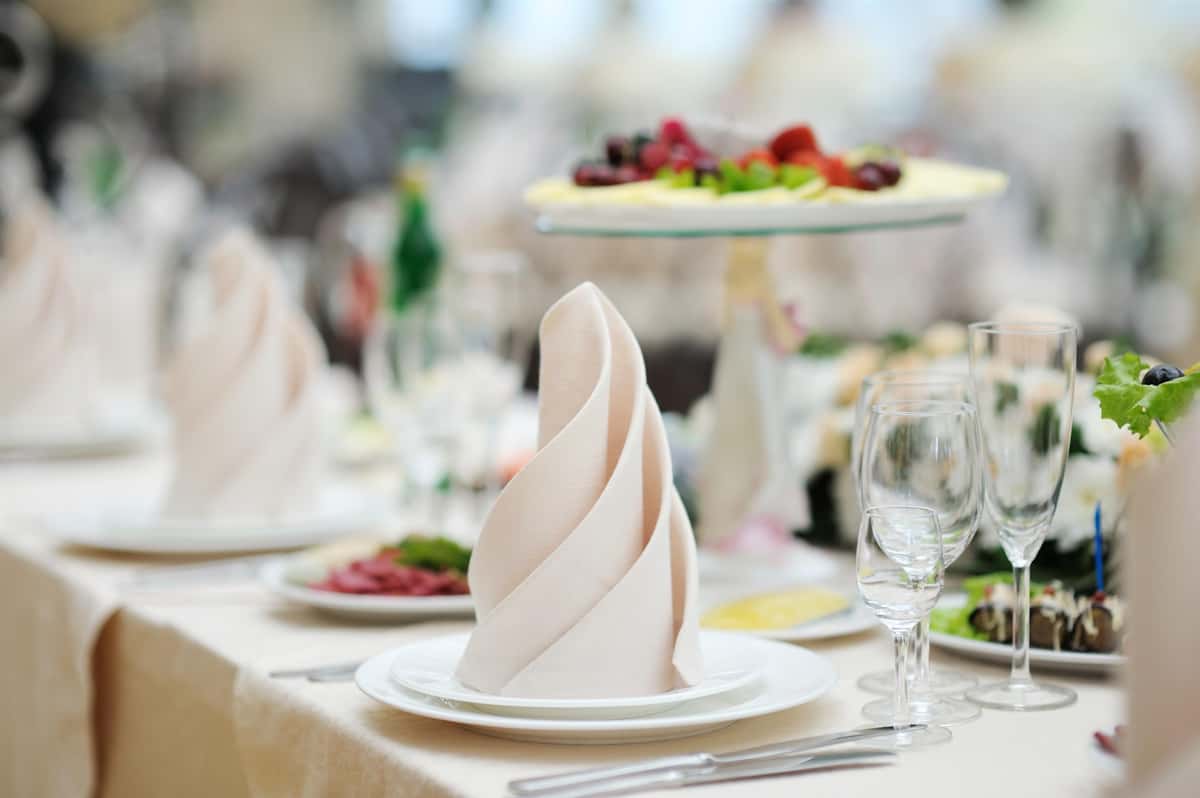wedding catering placesetting