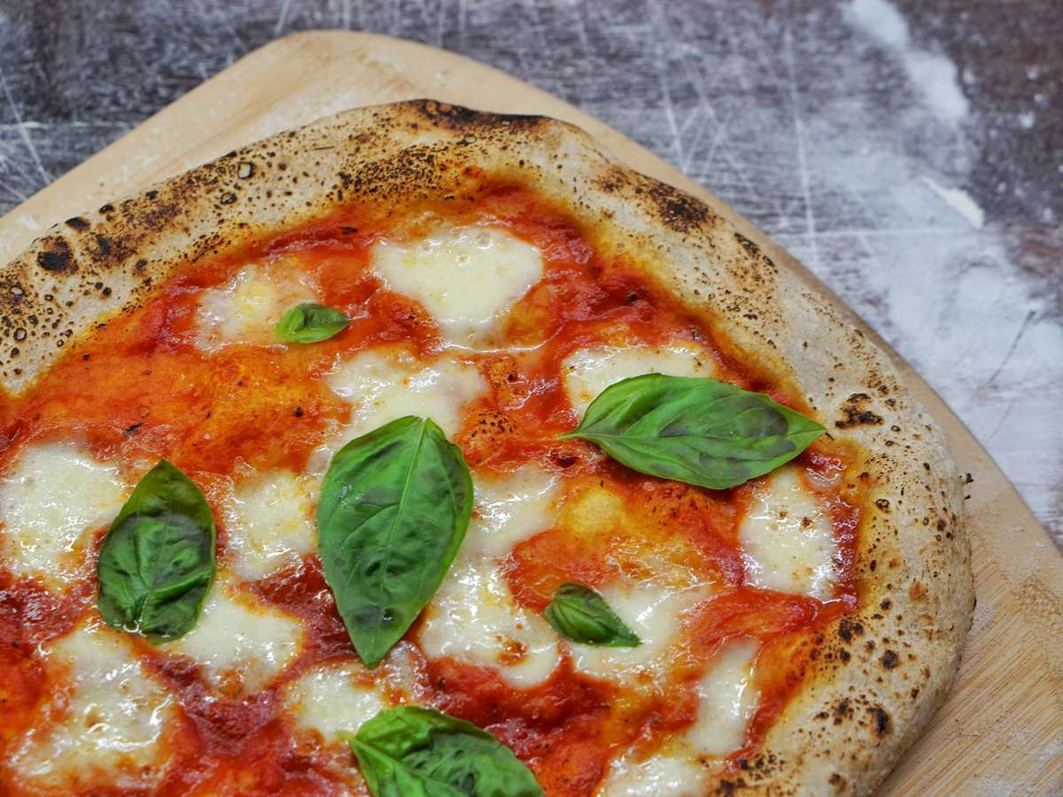 pizza with basil