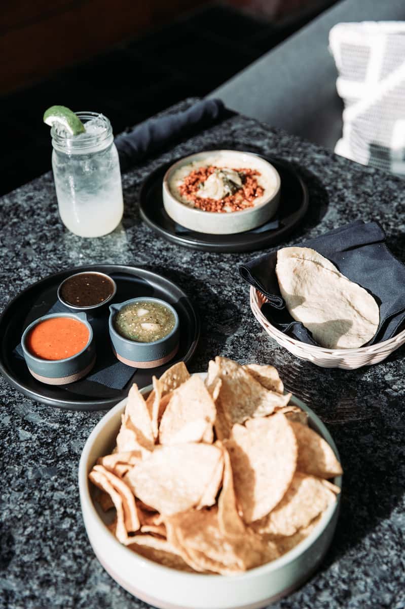 tortilla chips and dips