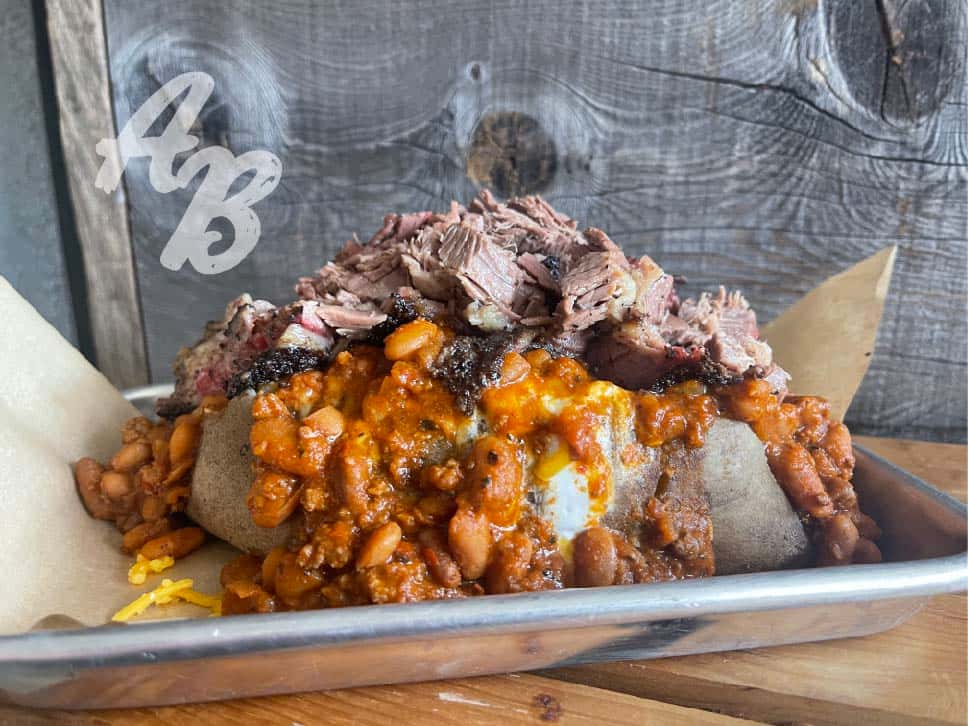 HOT Pulled Pork Stuffed Baked Baked Potato Barbecue Loaded