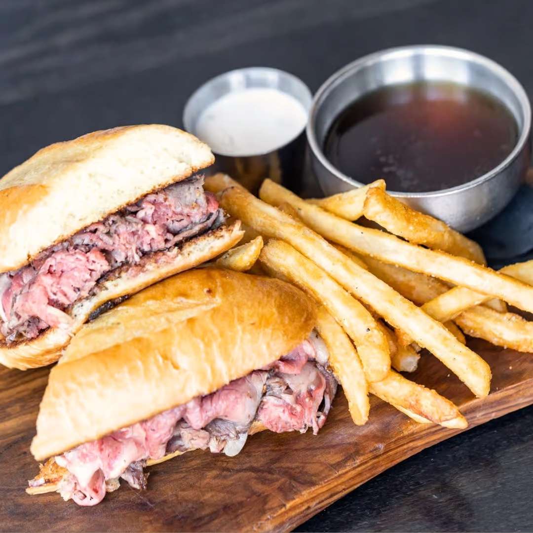 sandwich and fries