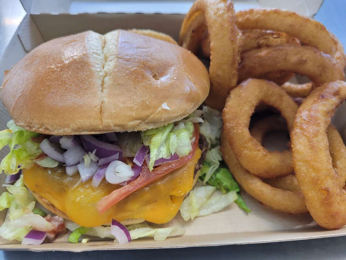 Cheese Burger Loaded wOnion Rings