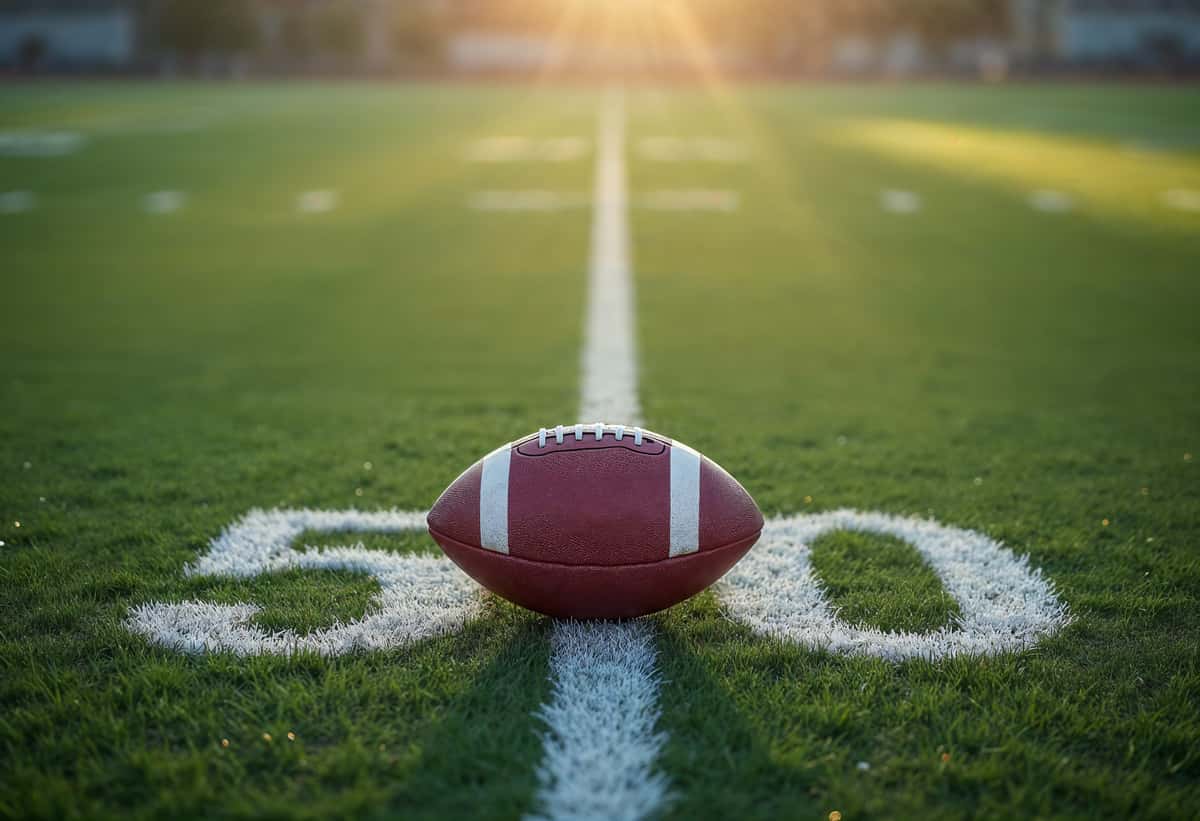 Football ball on the turf