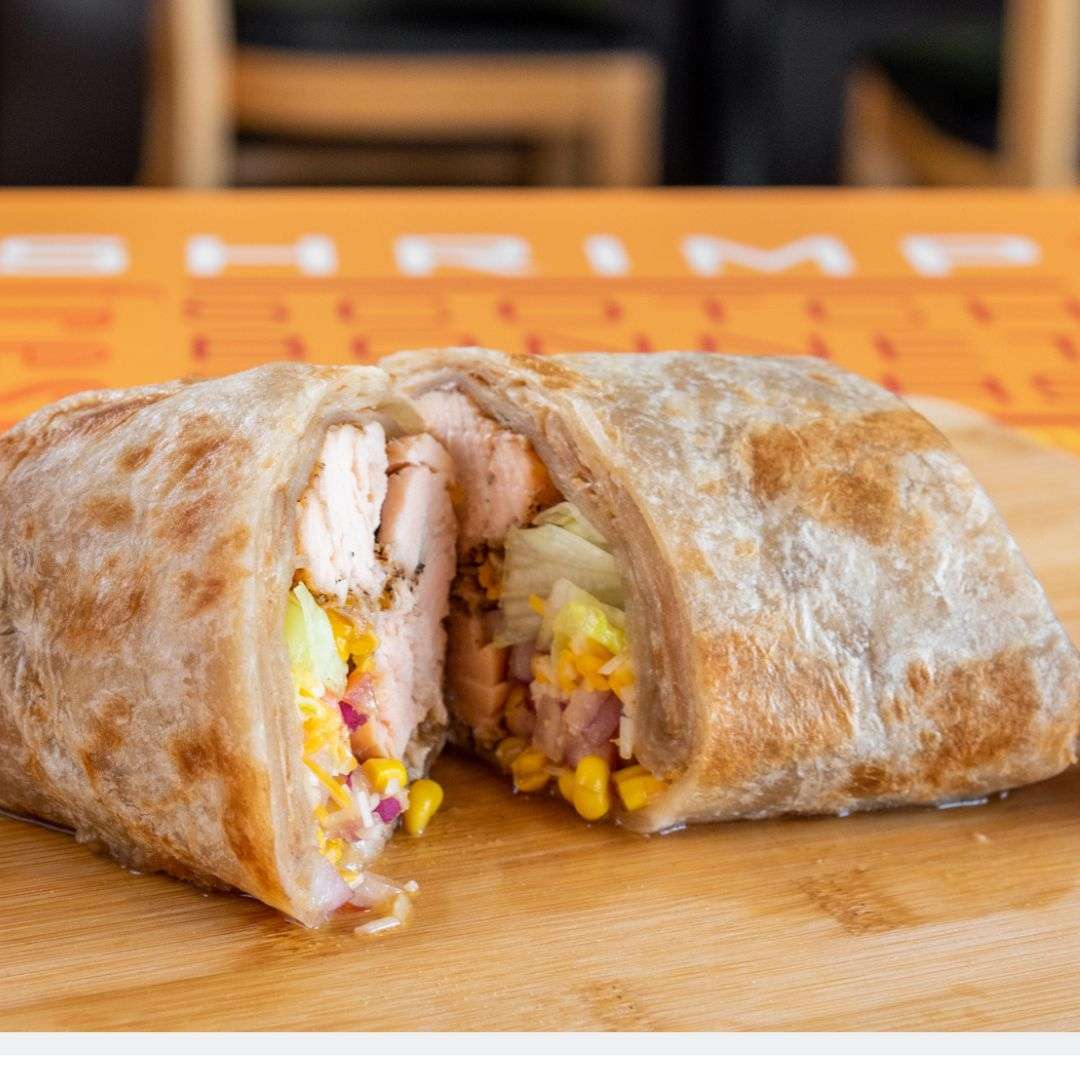 jerk chicken roti wrap