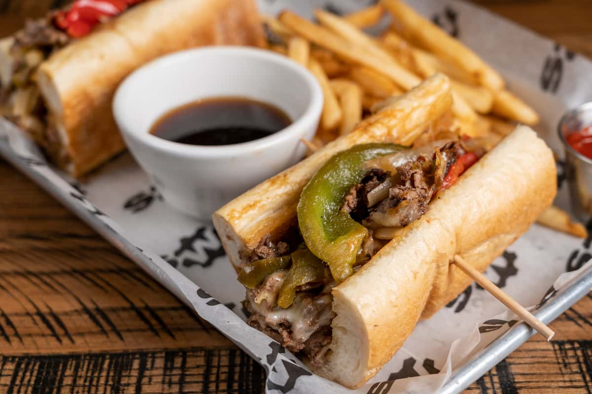 Philadelphia Cheesesteak Stone Werks Big Rock Grille American