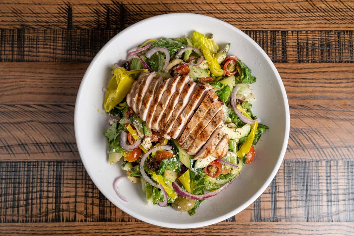 The Greek Salad with Grilled Chicken