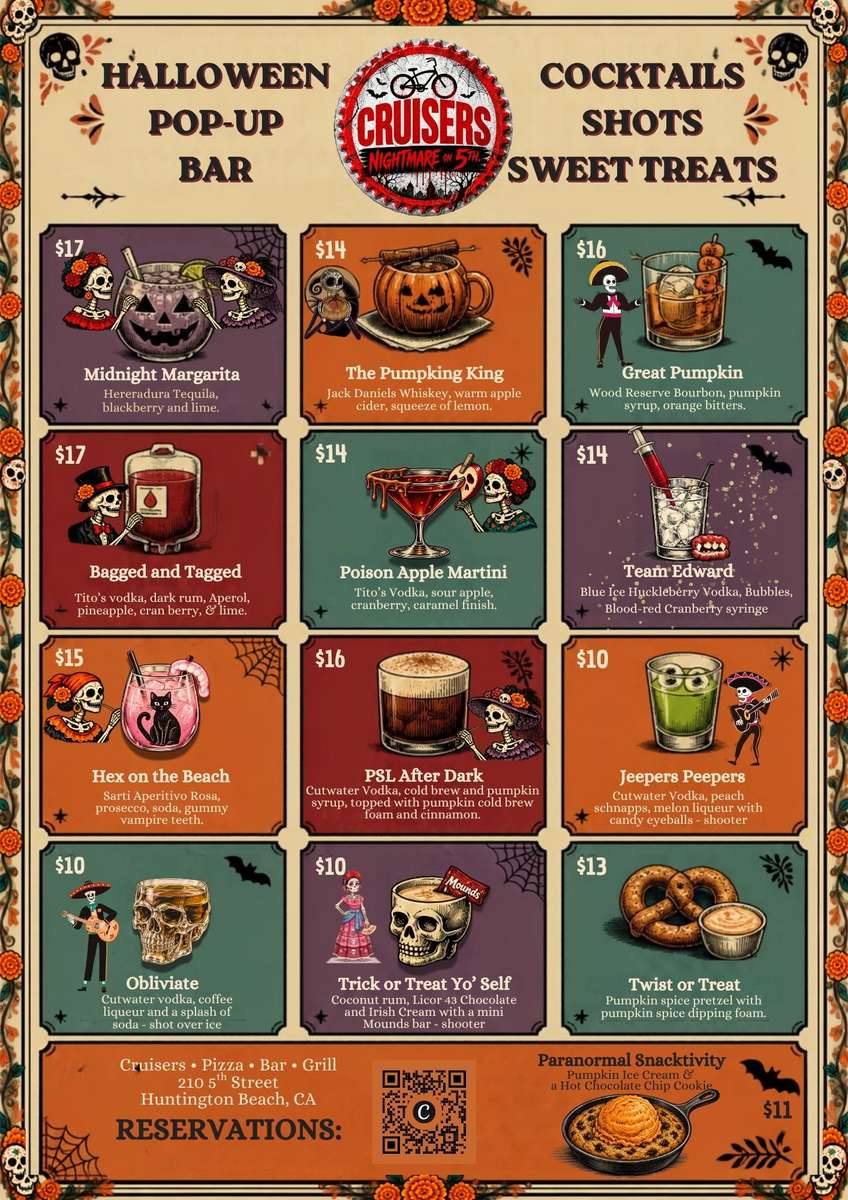 Halloween Specials menu