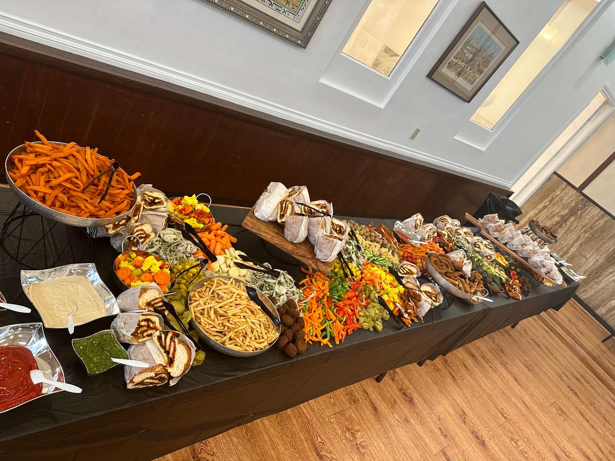 A table spread of food
