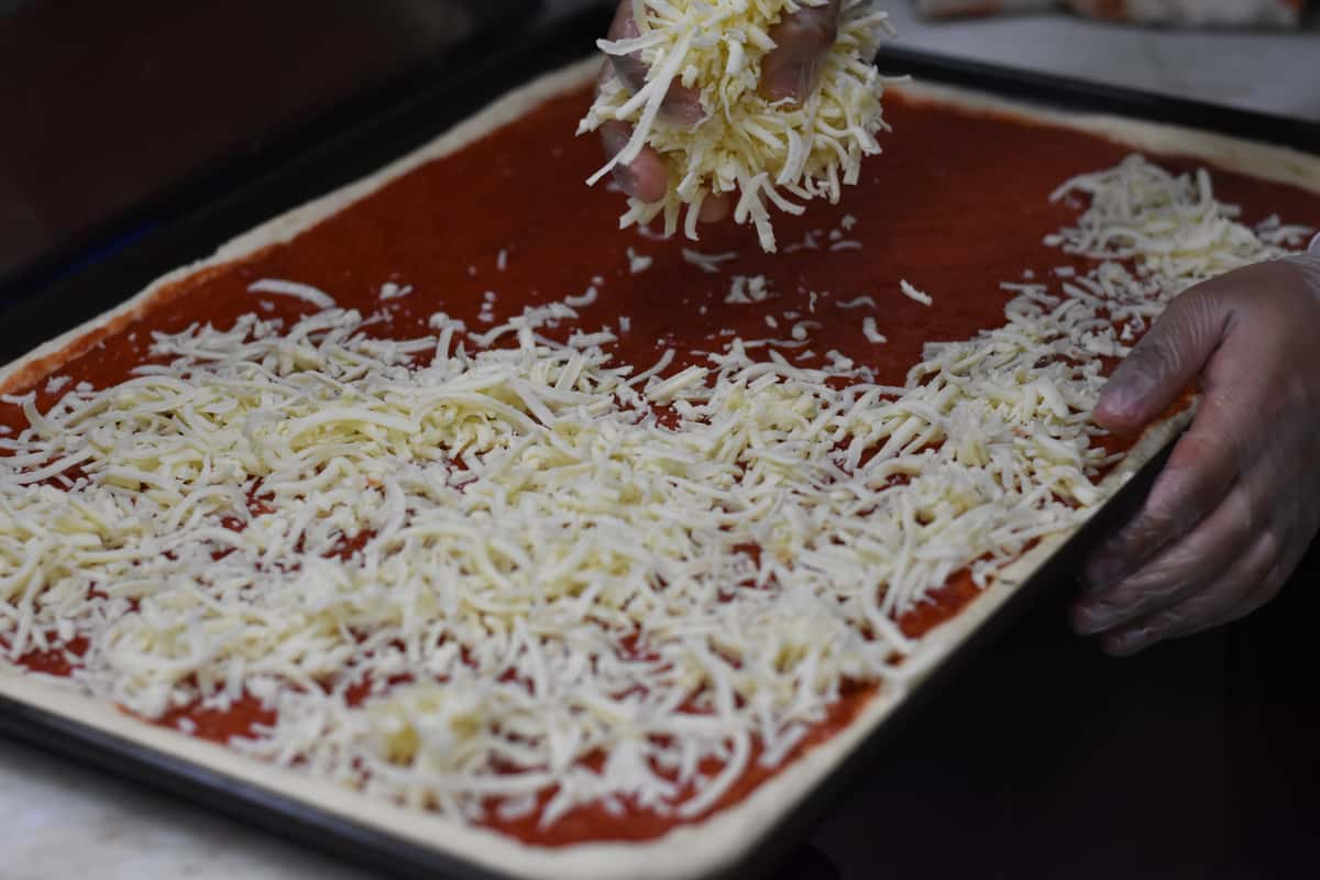 Customizable Party Pizza loaded with toppings