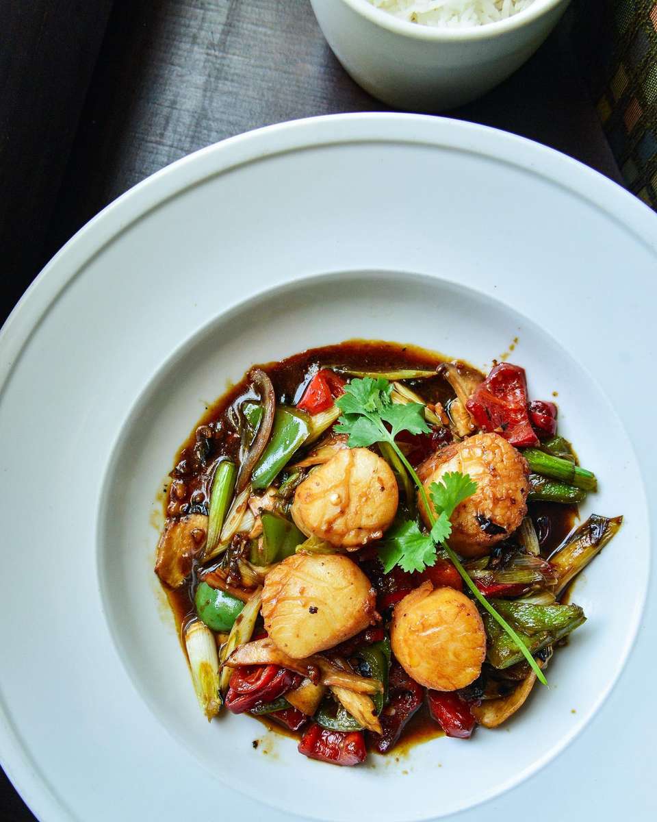 Scallops in Black Bean Sauce Scallop Xào Tương Đen House Menu