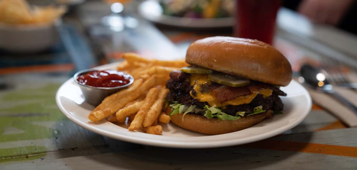 burger and fries
