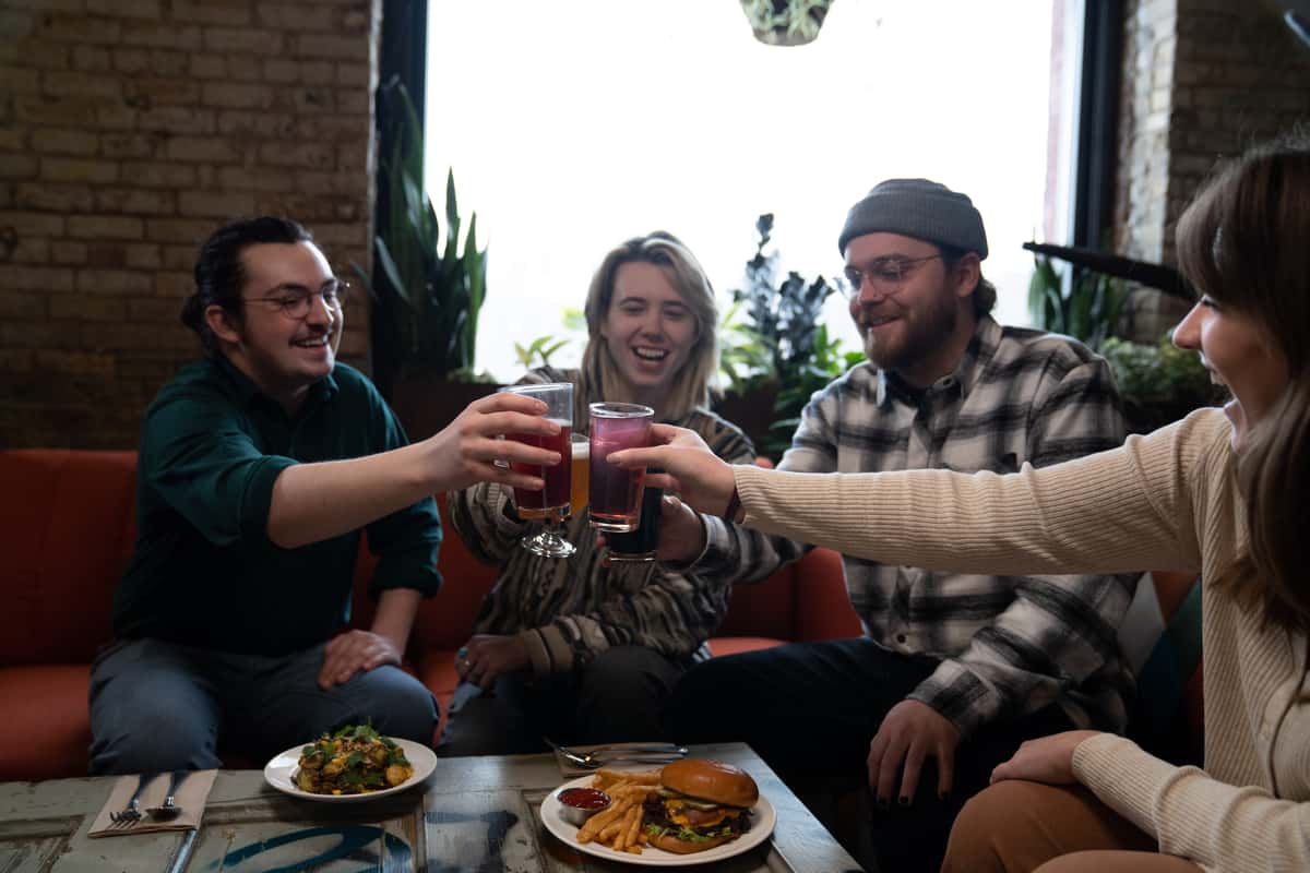 friends enjoying beer