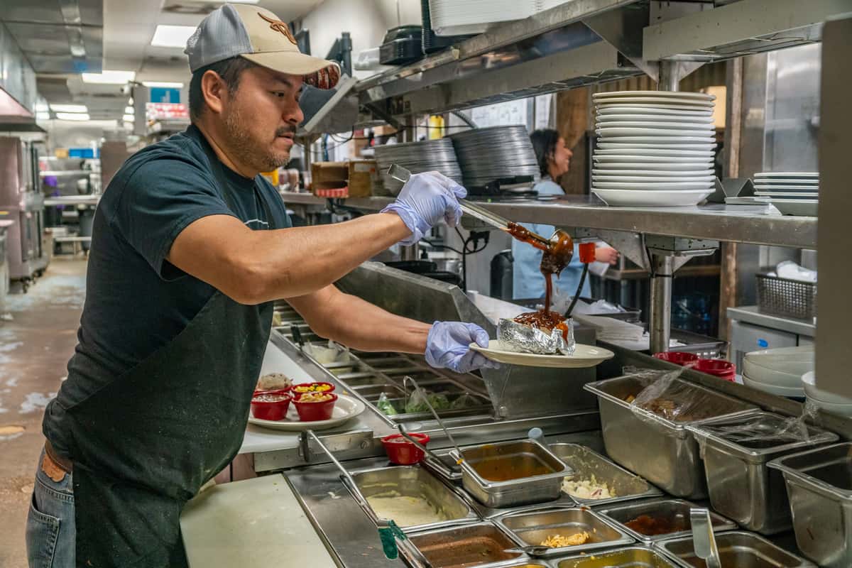 staff preparing food