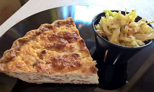 quiche with coleslaw