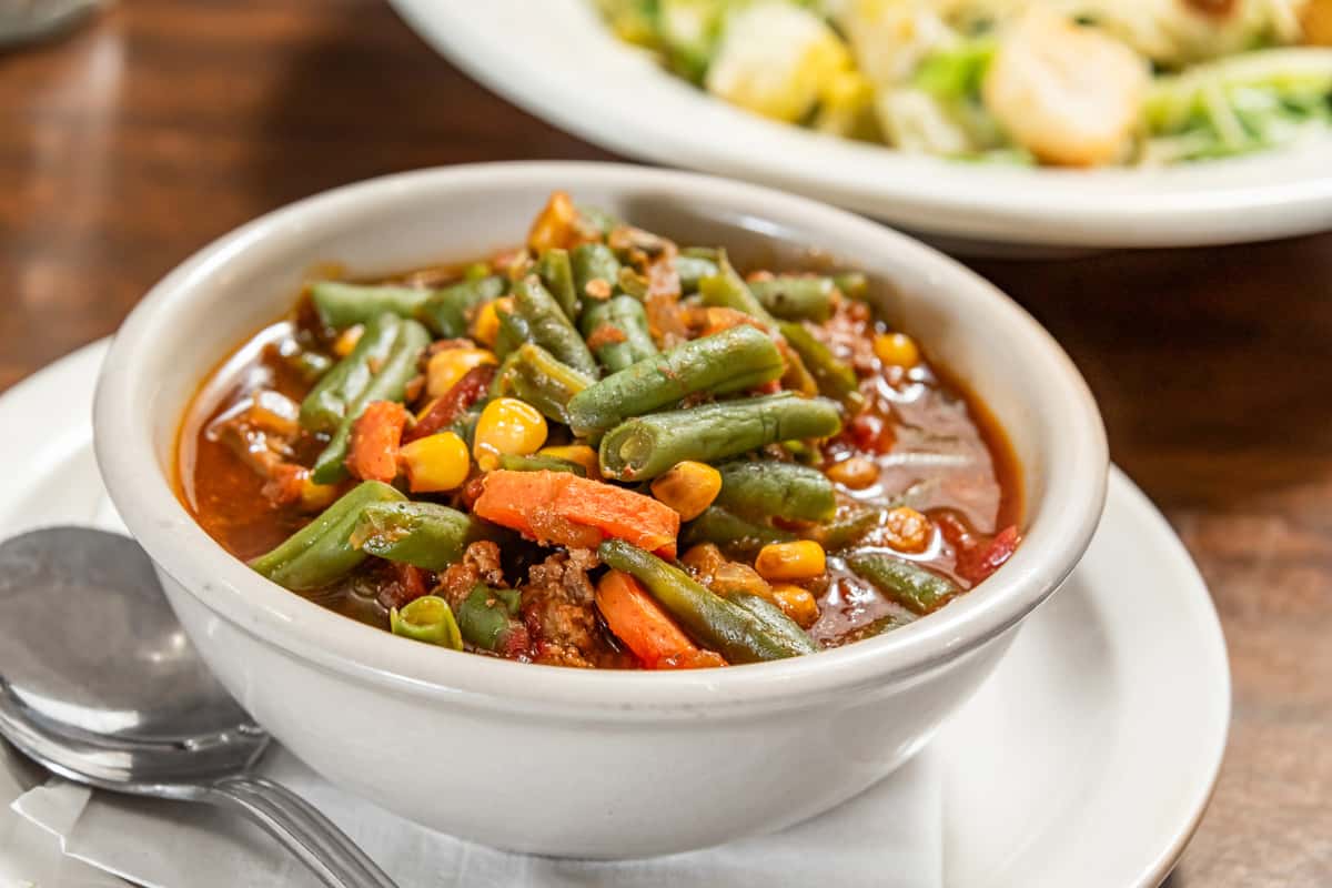 Hamburger Stew And Salad