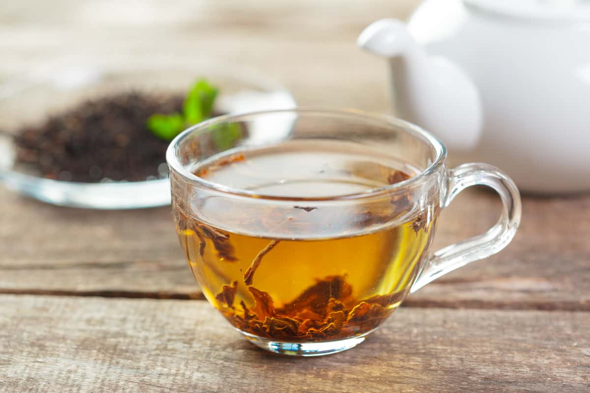 Tea with mint leaves